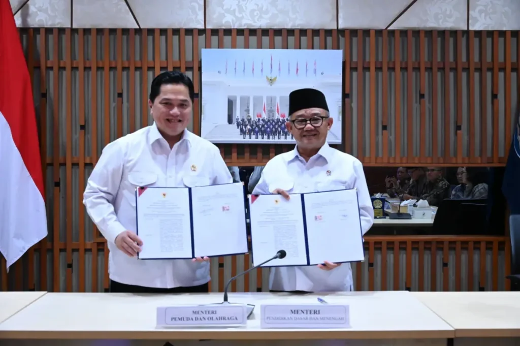 Kemendikdasmen dan Kemenpora Teken MoU Pembinaan Olahraga Pelajar