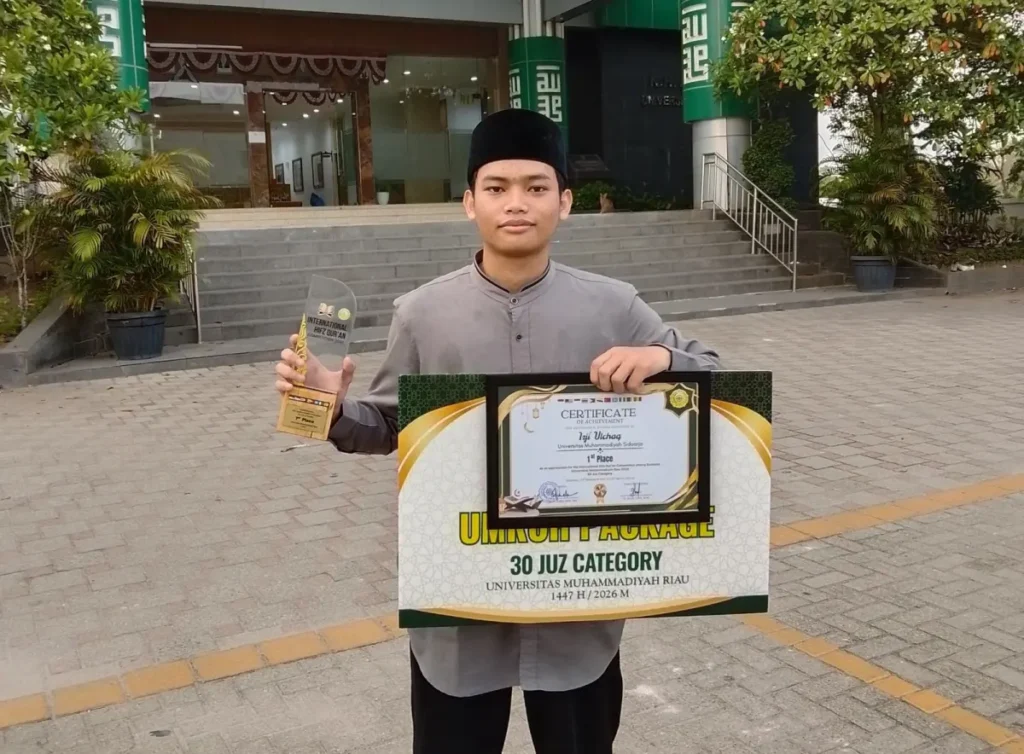 Mahasiswa Umsida Irji’ Ulchaq Juara 1 Tahfidz 30 Juz Tingkat Internasional