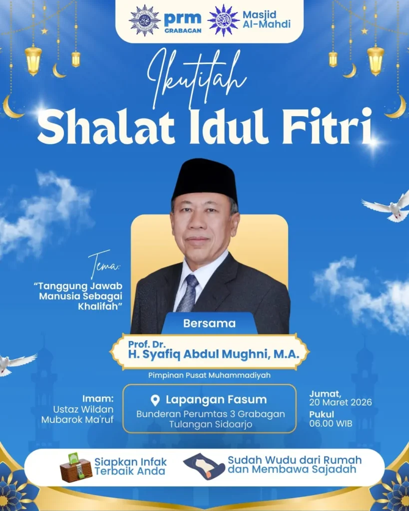 Prof Syafiq Abdul Mughni Isi Khutbah Idul Fitri di Tulangan Sidoarjo