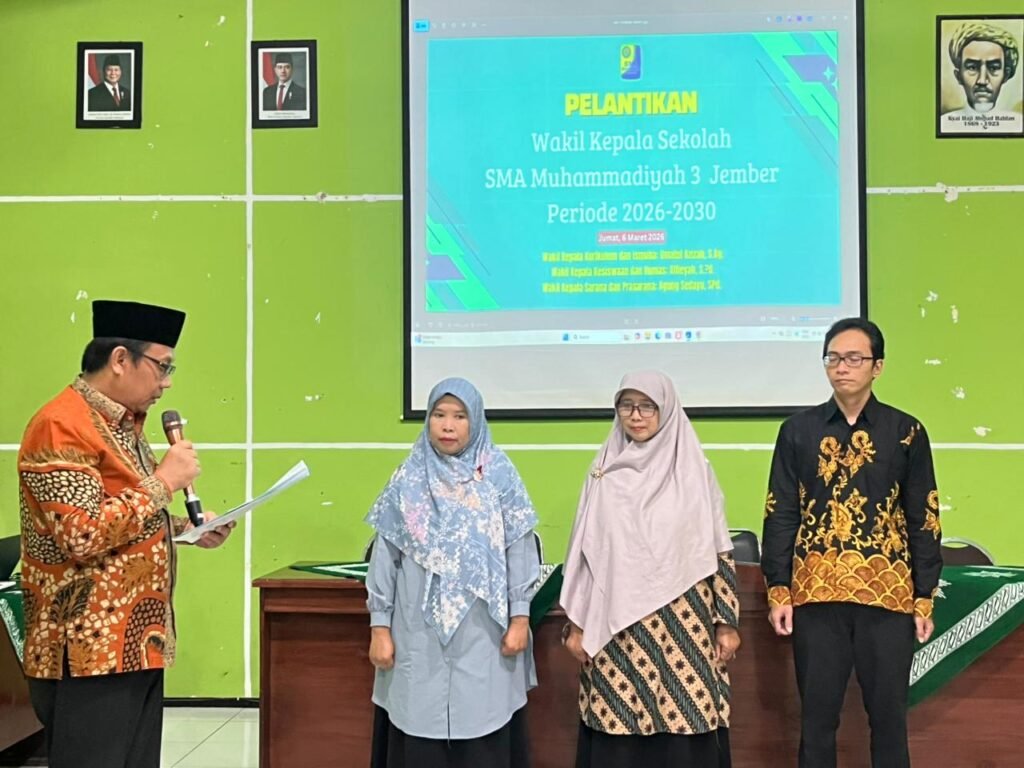 Tiga Wakil Kepala Sekolah SMA Muhammadiyah 3 Jember Resmi Dilantik