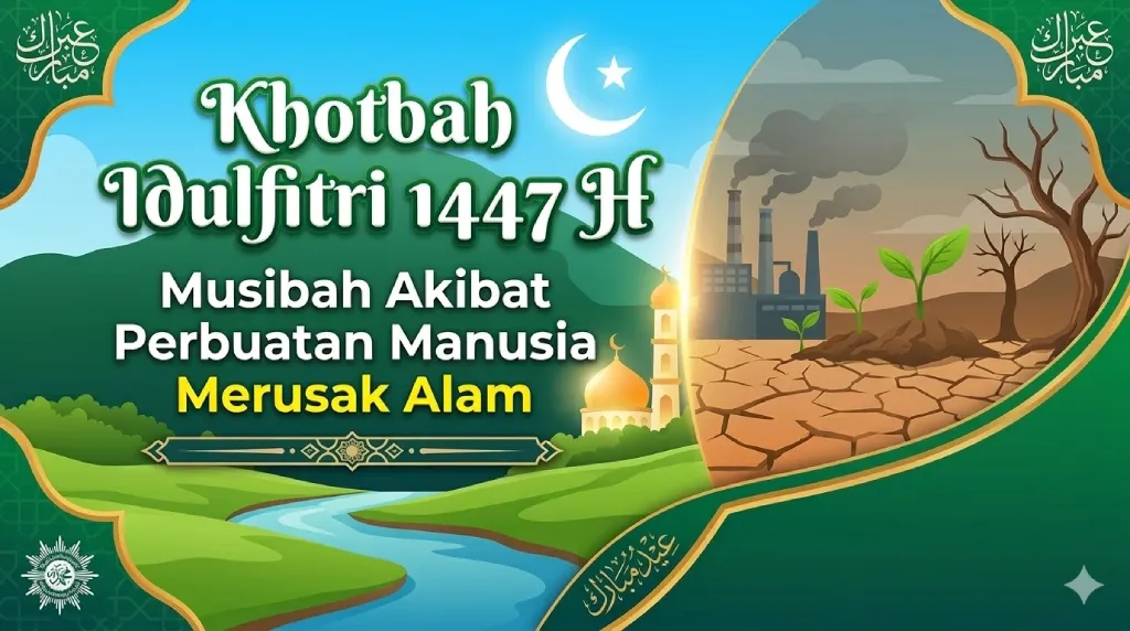 Khotbah Idulfitri 1447 H: Musibah Akibat Perbuatan Manusia Merusak Alam