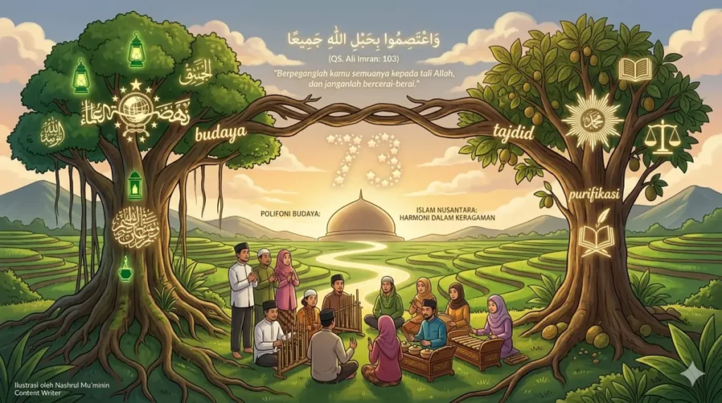 Di Balik 73 Golongan: NU, Muhammadiyah, dan Harmoni Polifoni Islam Nusantara