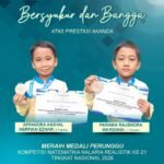 Dua Siswa SD Muhammadiyah 18 Surabaya Raih Perunggu KMNR-21 Nasional