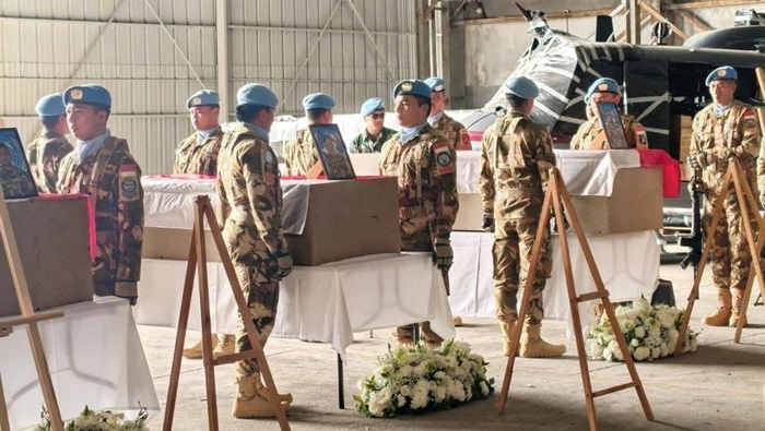 Tiga Prajurit TNI Gugur di Lebanon, UNIFIL Gelar Upacara Penghormatan Terakhir