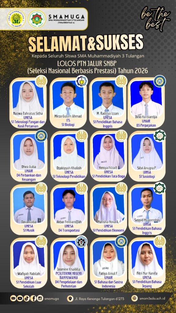 16 Siswa Smamuga Lolos SNBP 2026, Ikhtiar, Doa, dan Akhlak Jadi Kunci Sukses