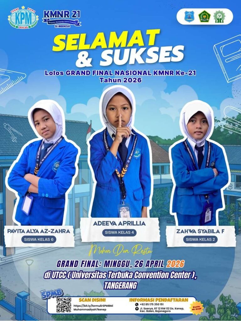Tiga Siswa MI Muhammadiyah 7 Kenep Balen Bojonegoro Lolos Grand Final KMNR-21 Tahun 2026‎