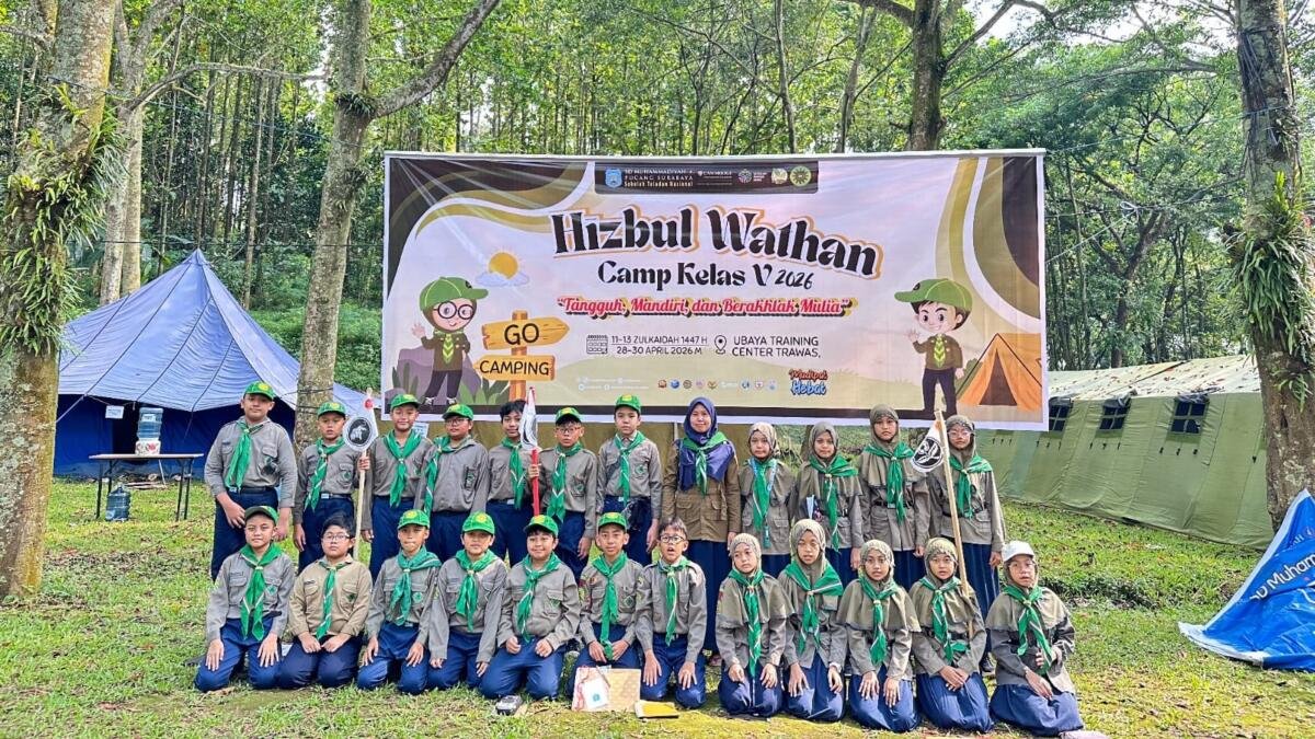 Latih Kemandirian di Alam, Siswa Kelas 5 SD Muhammadiyah 4 Surabaya Ikuti HW Camp di UTC Trawas