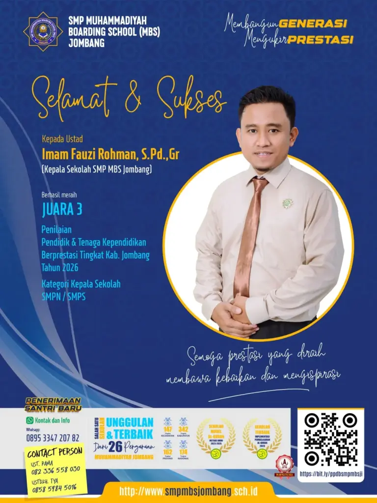 Kepala Sekolah SMP MBS Jombang Raih Juara 3 PTK Tingkat Kabupaten