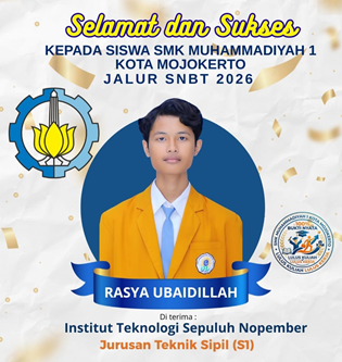 Siswa SMK Muhammadiyah 1 Kota Mojokerto Lolos ITS Surabaya Lewat Jalur SNBT