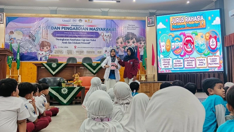 Edukasi Kesehatan Bersama Fakultas Kedokteran Umsida di SD Muhida