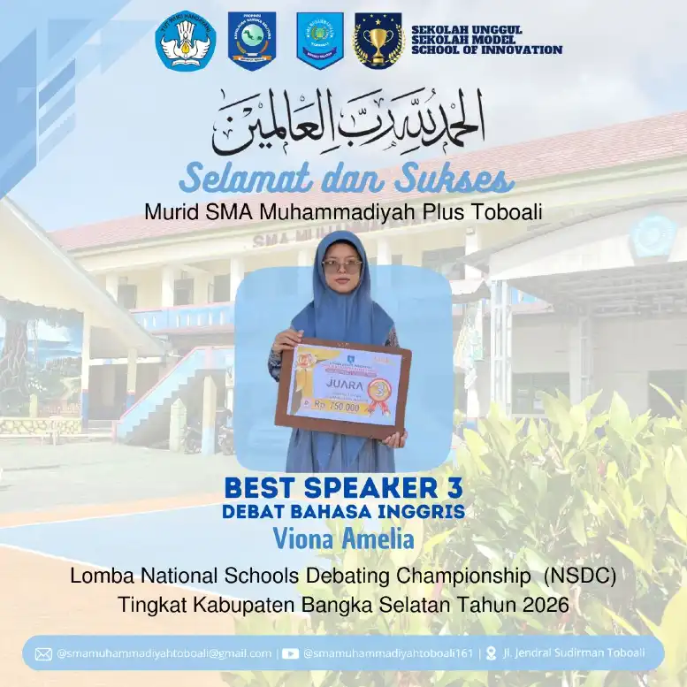 Murid SMA Muhammadiyah Toboali Sabet Best Speaker 3 dalam Kompetisi Debat Bahasa Inggris 