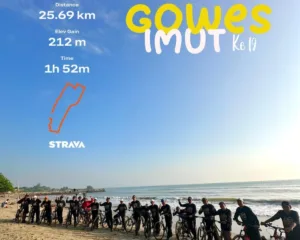Gowes ke Wisata Pasir Putih Dalegan, Jamaah Muhammadiyah Takerharjo Tempuh 25 Kilometer