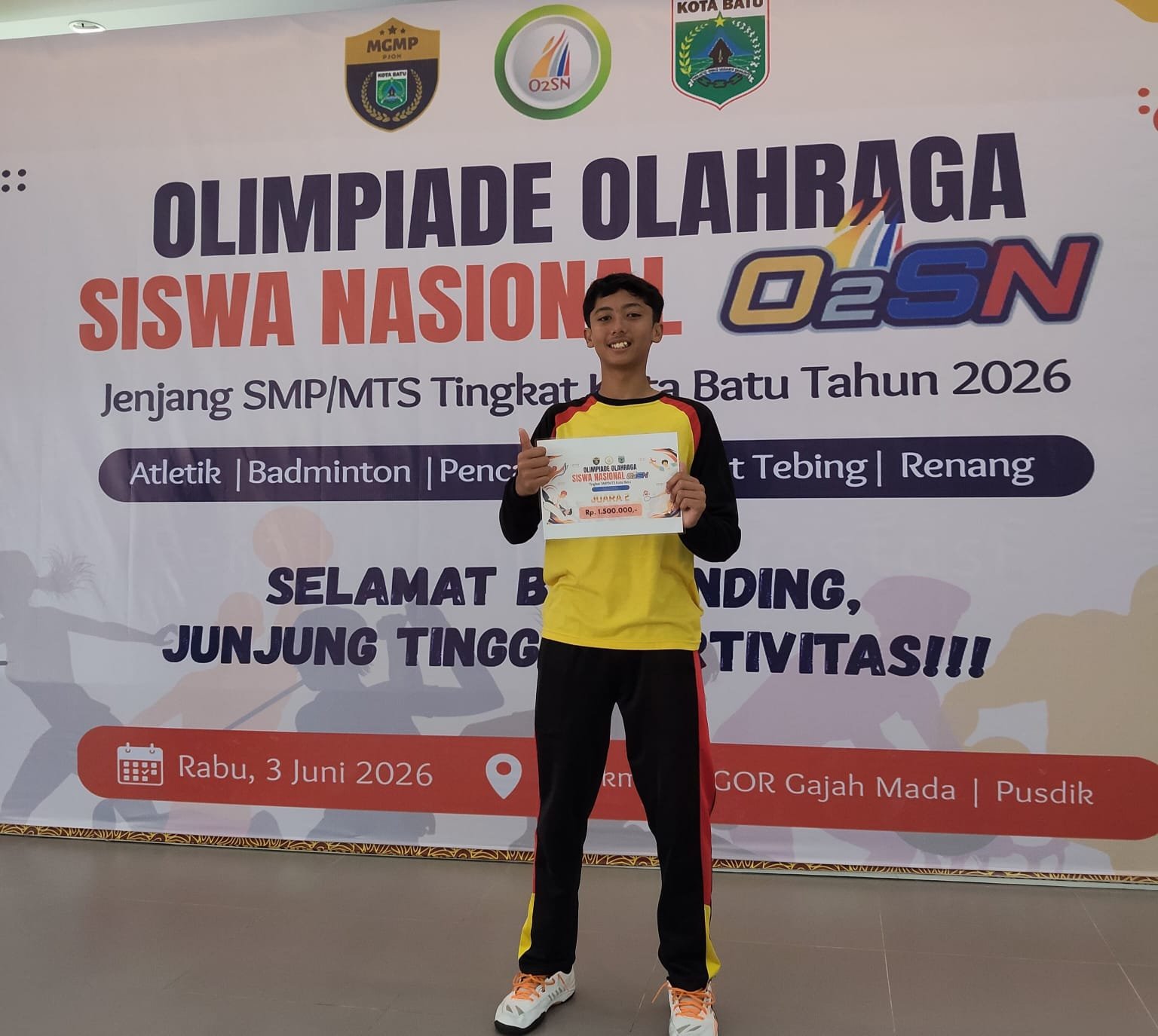 Torehkan Prestasi Gemilang, Siswa SMP Muhammadiyah 8 Kota Batu Raih Juara 2 Bulutangkis di O2SN 2026