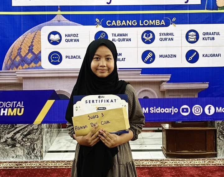 Azzahra Asila Rahma Raih Juara Pildacil Fashmu ke-3 PDM Sidoarjo