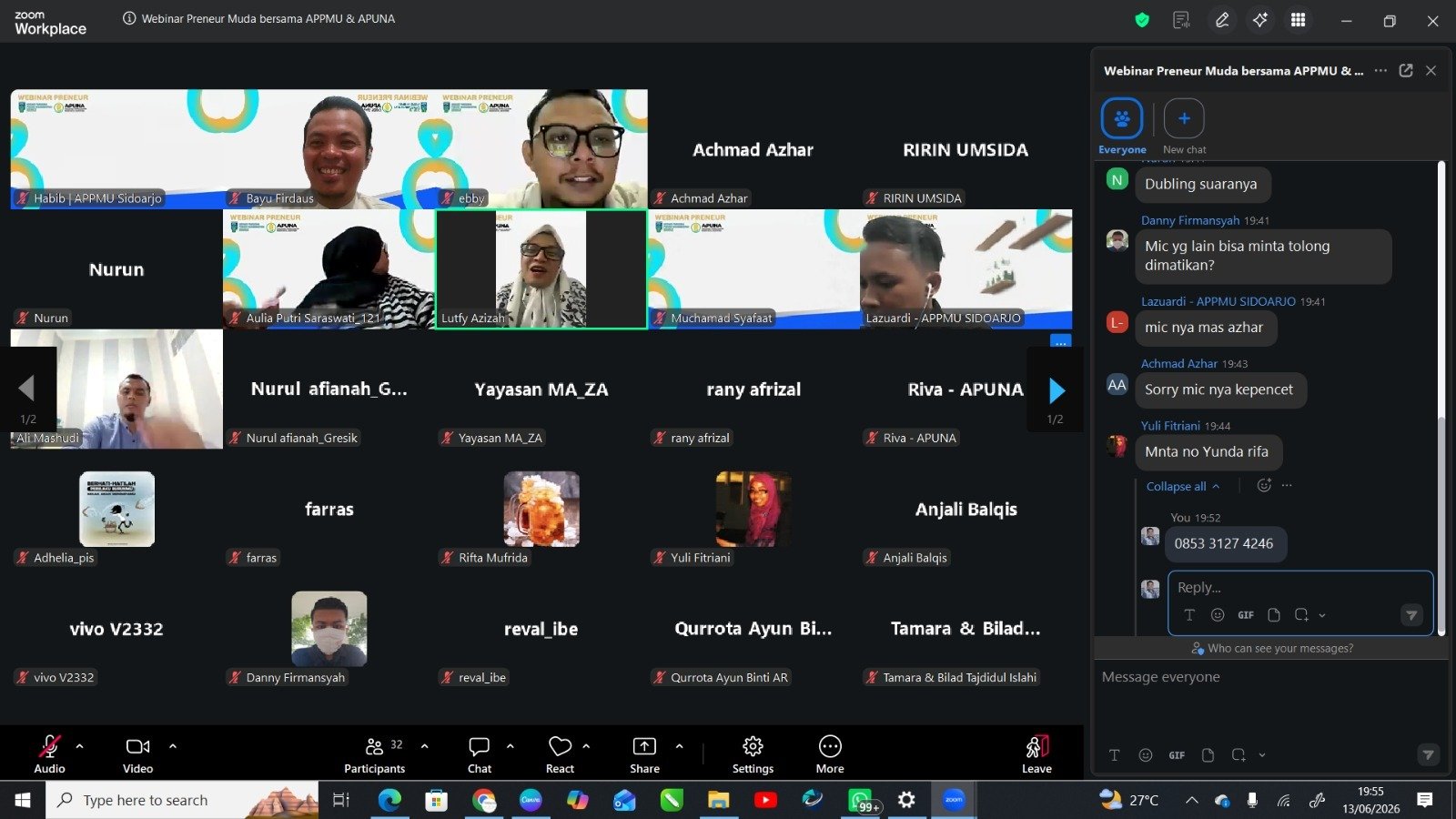 Cetak Arsitek Ekonomi Umat, APPMU dan APUNA Sidoarjo Hadirkan CEO Zendo dalam Webinar Strategi Membaca Peluang Bisnis