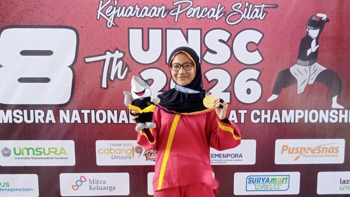 Barakallah Fara! Siswi MTs Muhammadiyah 11 Dengok Raih Juara 1 Nasional Pencak Silat UNSC