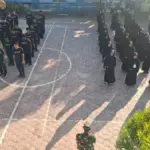 Koramil Latih PBB Siswa Baru Smamusix di Penutupan MPLS