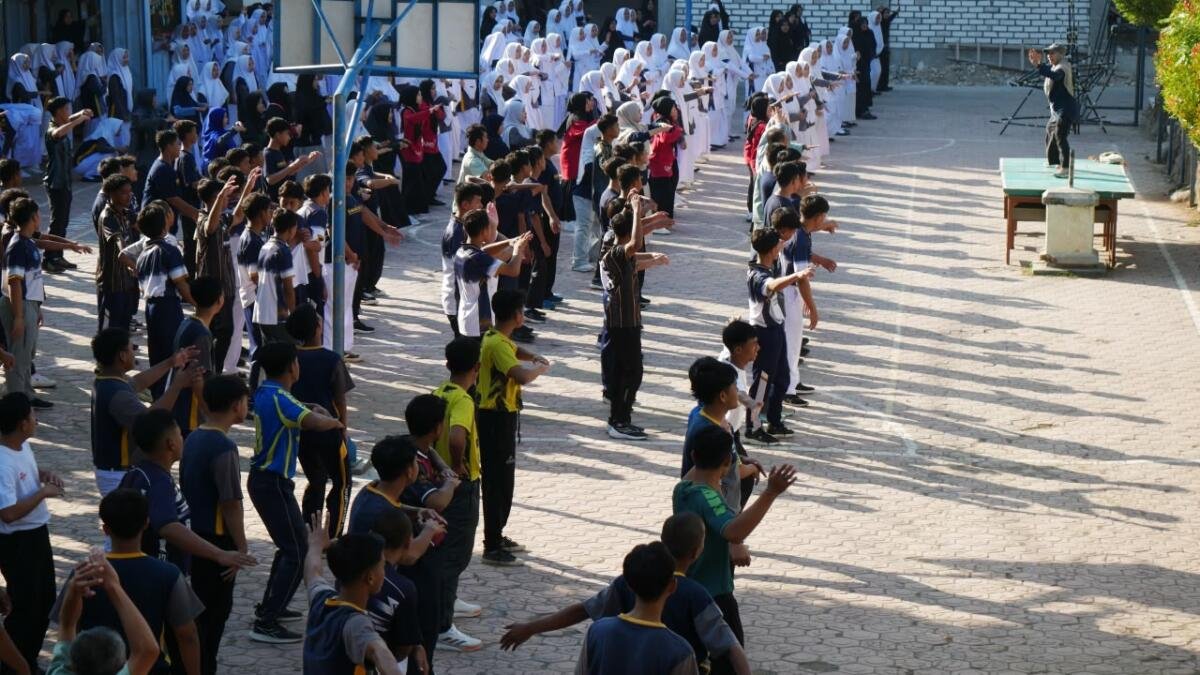 Sabtu Ceria Meriahkan Smamusix, Senam Pagi Bangun Semangat dan Kebersamaan Siswa