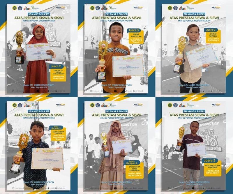 Enam Siswa MIM 02 Pondok Modern Paciran Raih Prestasi di Ajang Lomba Sains dan Bahasa