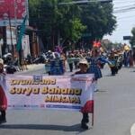 Hentakan Surya Bahana Mimsapa Semarakkan Parade Drumband HUT ke-81 RI di Kediri