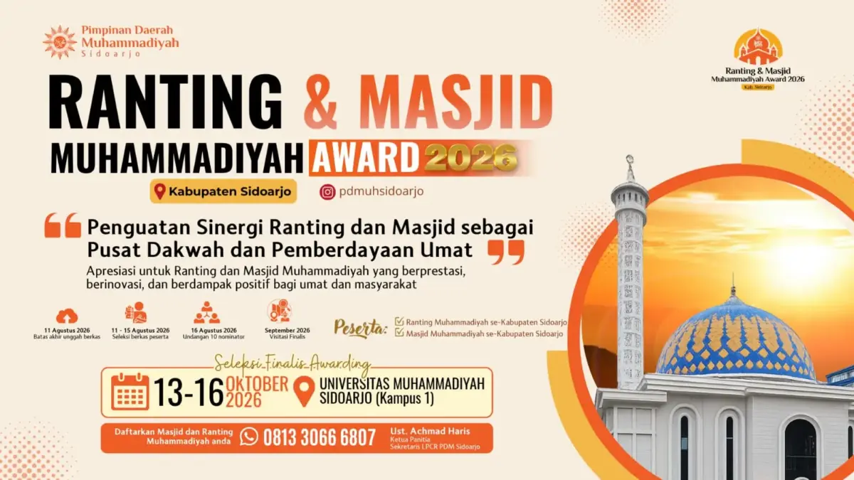 Ketua PDM Sidoarjo Ajak Ranting dan Masjid Ikuti Award 2026