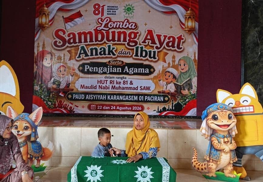 Bukan Sekadar Lomba! PAUD Karangasem 01 Paciran Pererat Ikatan Ibu dan Anak Lewat Lomba Sambung Ayat