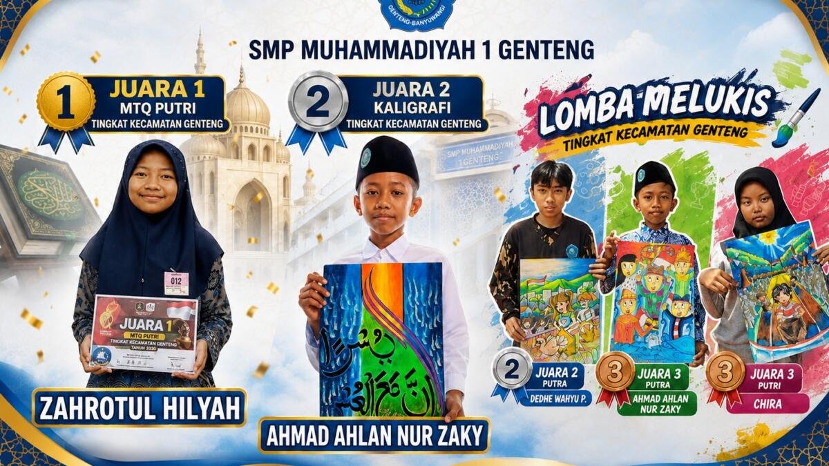 Gemilang di Bidang Agama dan Seni, Siswa SMP Muhammadiyah 1 Genteng Raih Lima Juara HUT ke-81 RI