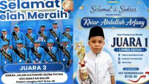 Semarak HUT ke-81 RI, Murid MI Muhammadiyah 7 Kenep Raih 2 Prestasi