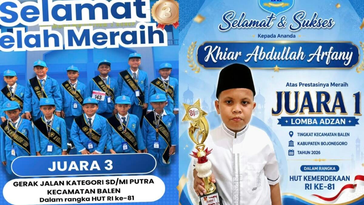 Semarak HUT ke-81 RI, Murid MI Muhammadiyah 7 Kenep Raih 2 Prestasi
