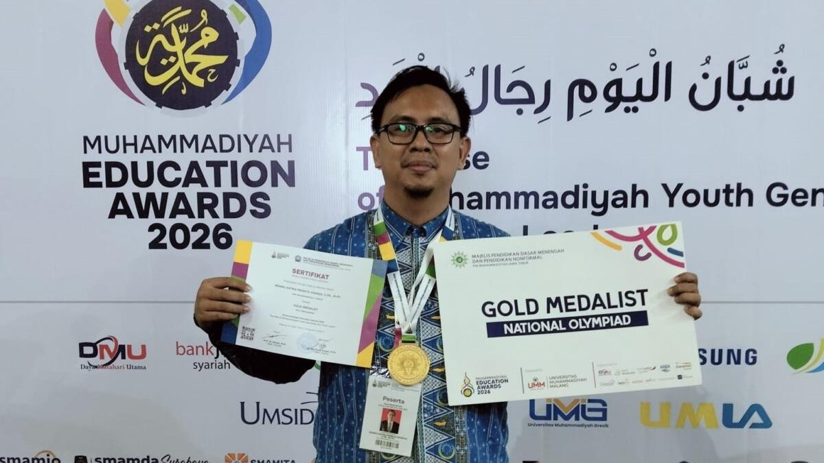Guru PJOK Spemutu Gresik Raih Medali Emas Kategori Guru Berprestasi di ME Awards 2026