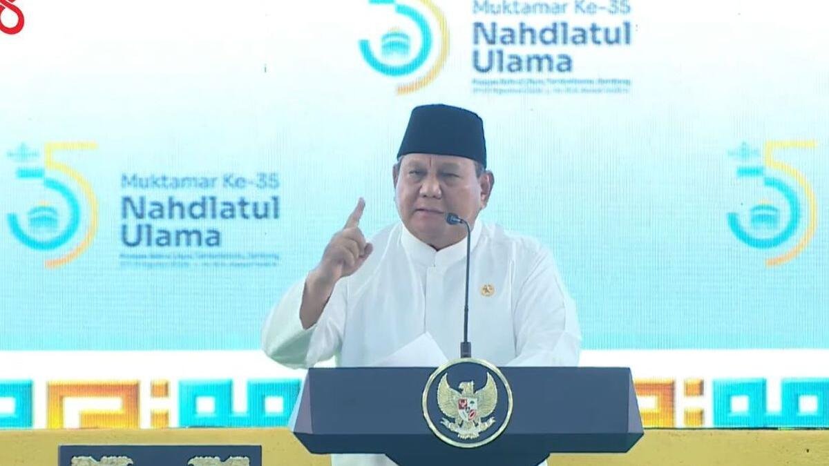 Prabowo Sebut Muhammadiyah 4 Kali Saat Buka Muktamar ke-35 NU di Tambakberas