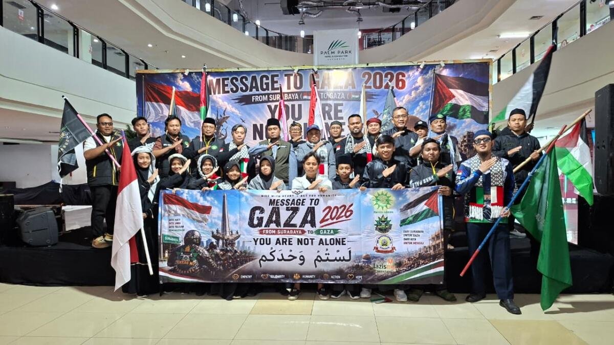 BikersMu dan SMP Muhammadiyah 13 Surabaya Gelar Message from Surabaya to Gaza 2026