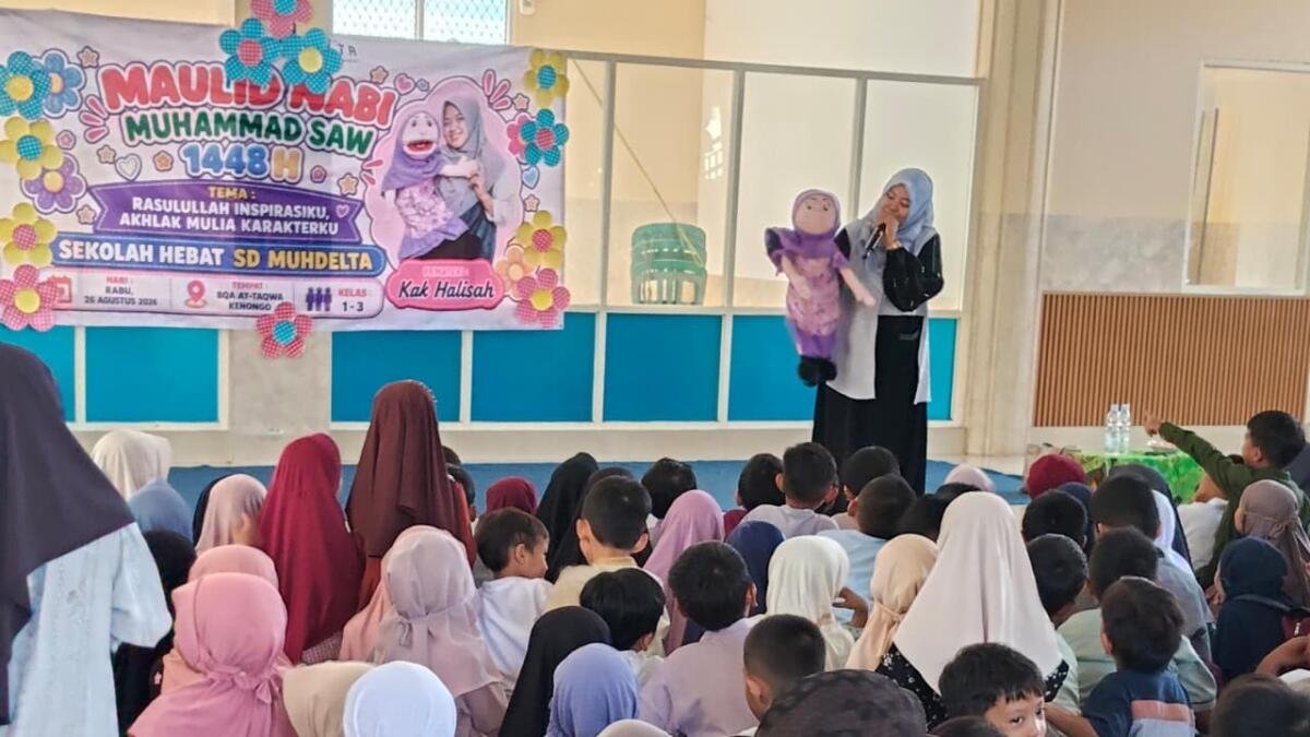 Maulid Ceria Bersama Pendongeng, SD Muhammadiyah 8 Tulangan Tanamkan Akhlak Rasul