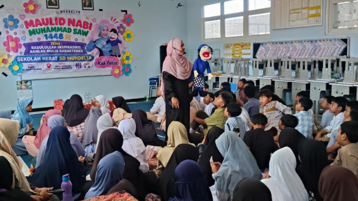 Maulid Ceria Bersama Pendongeng, SD Muhammadiyah 8 Tulangan Tanamkan Akhlak Rasul