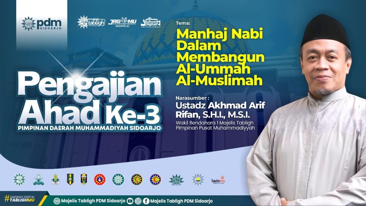 Pengajian Ahad Pagi ke-3 PDM Sidoarjo Hadirkan Akhmad Arif Rifan dari Majelis Tabligh PP Muhammadiyah