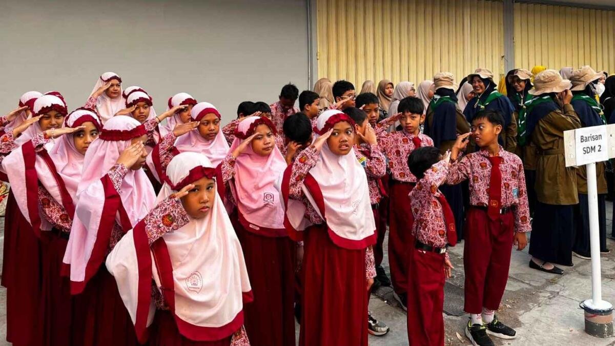 SD Muhammadiyah 2 Surabaya Ikuti Upacara HUT ke-81 RI di Tempat Bersejarah