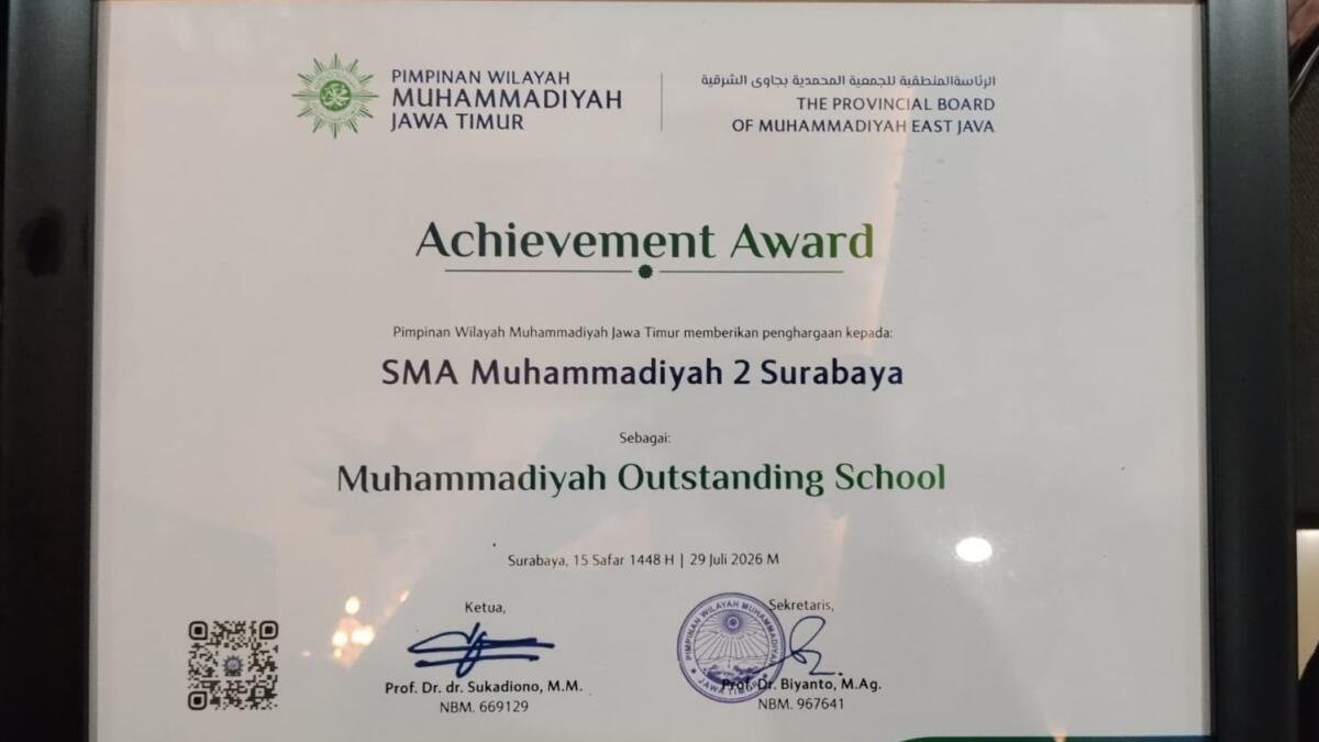 Smamda Surabaya Raih Muhammadiyah Outstanding School Award dari PWM Jawa Timur