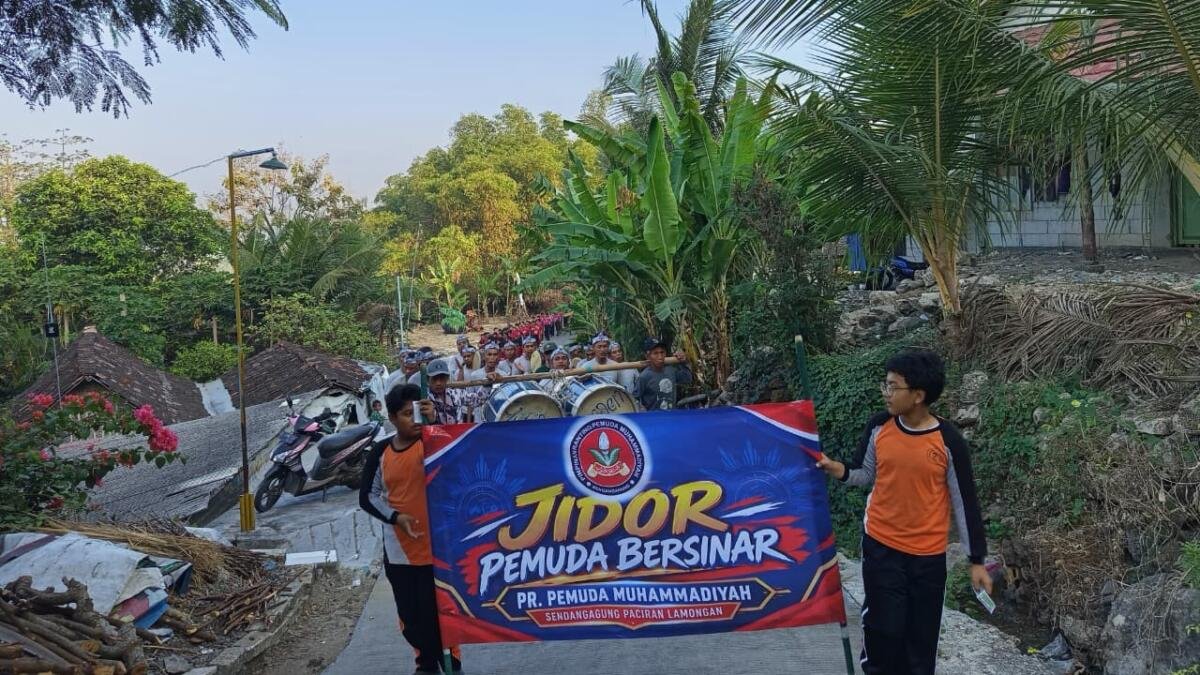 Jidor Pemuda Bersinar PRPM Sendangagung Tampil di Jalan Santai Masyan Al-Ishlah