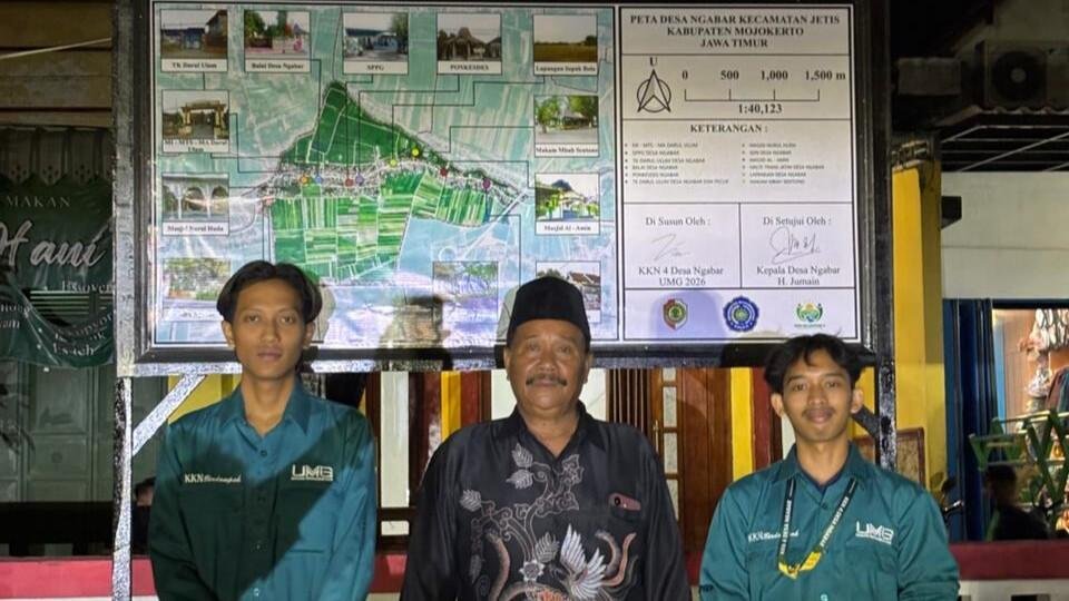 KKN UMG Bantu Desa Ngabar Susun Peta Wilayah