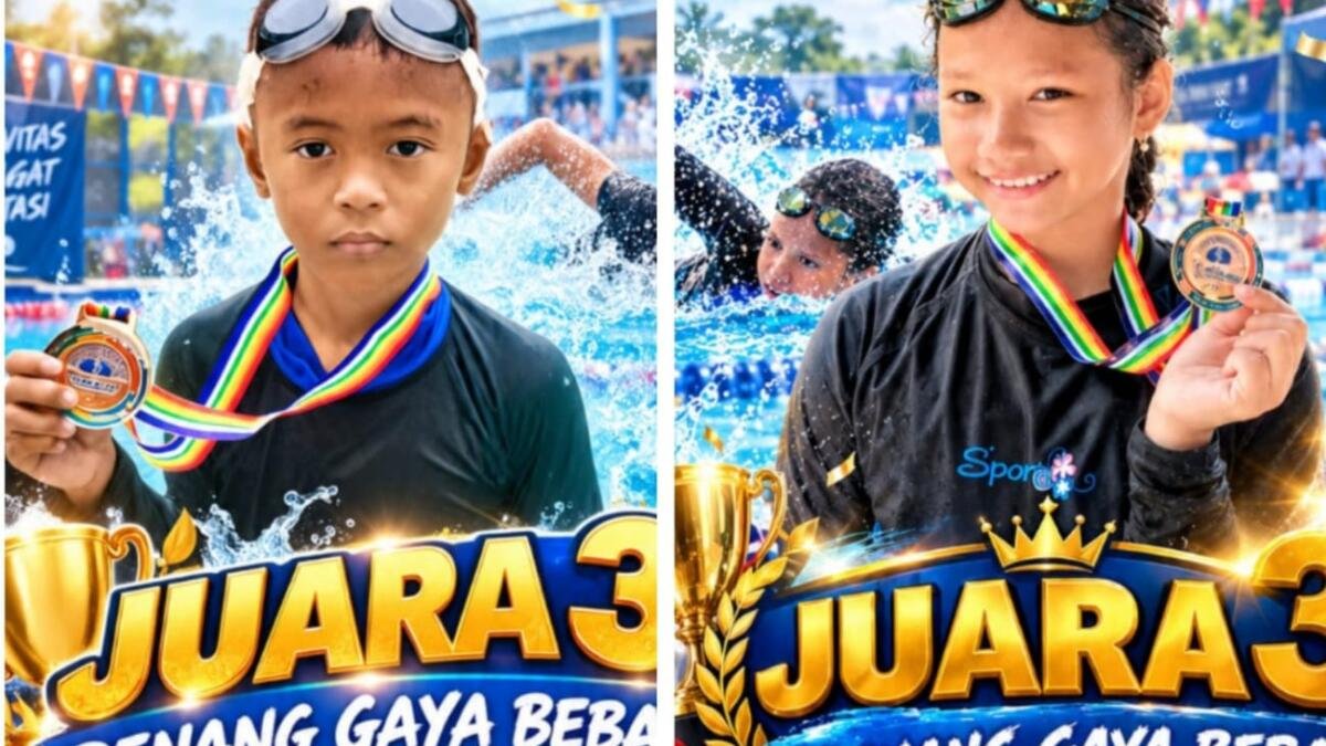 Dua Siswa MIM 2 Cakru Naik Podium Renang di Anniversary Dolphin All Star