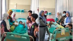 Tak Bisa Masuk Sekolah, Azril Dapat Kunjungan Hangat dari Teman-teman Kelas 2-A dan Kakak Kelasnya