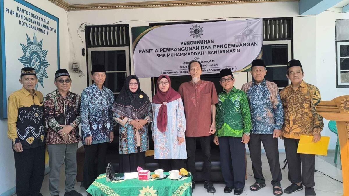 Panitia Pembangunan Gedung Baru SMK Muhammadiyah 1 Banjarmasin Resmi Dikukuhkan