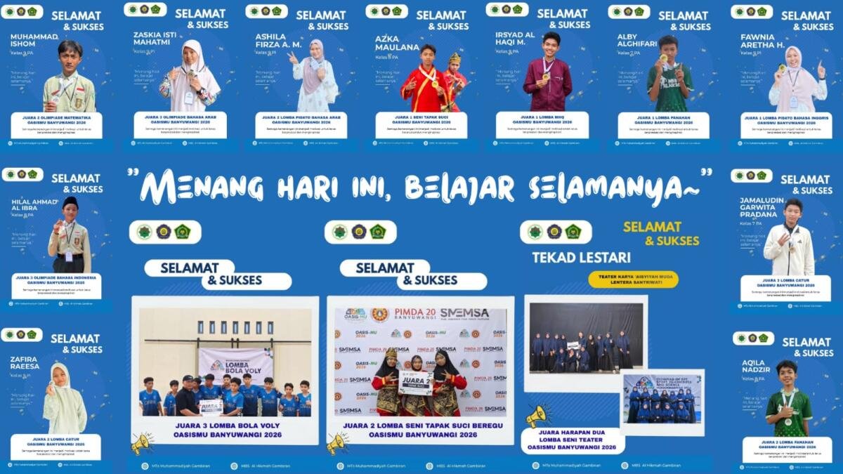 Membanggakan! MTs Muhammadiyah Gambiran Raih 14 Kemenangan di Ajang OASISMU 2026 Kabupaten Banyuwangi