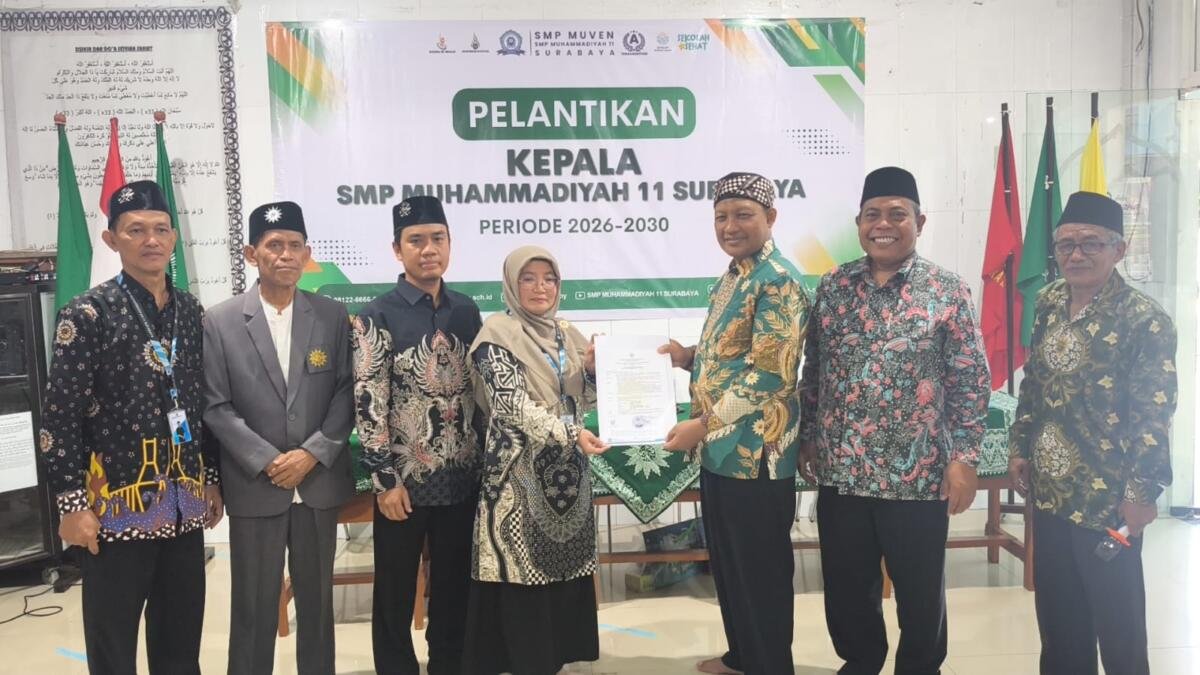 Ika Ristanti Resmi Dilantik Jadi Kepala SMP Muhammadiyah 11 Surabaya Periode 2026–2030