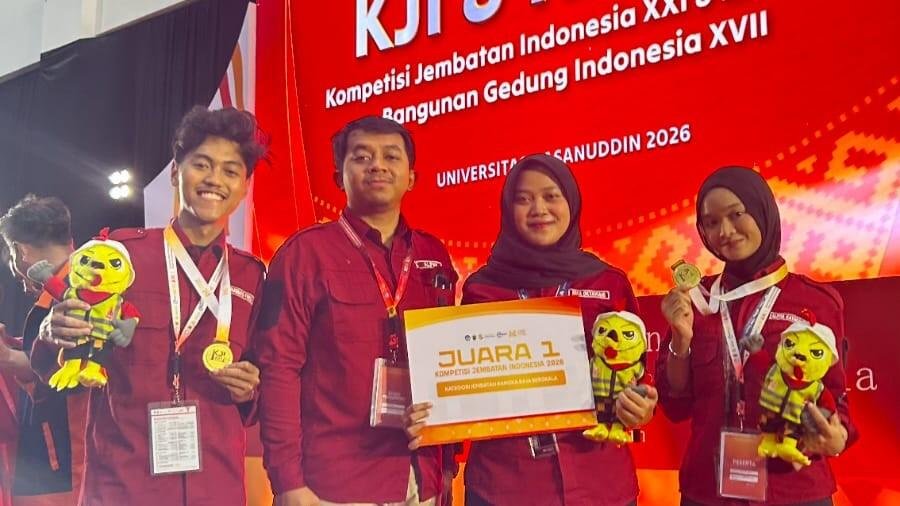 Mahasiswa UMM Juara 1 KJI Nasional 2026, Rancang Jembatan Baja Ringan