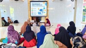 Sembari Lesehan di Masjid, Guru SD Muhammadiyah 2 Tulangan Belajar Buat Game AI
